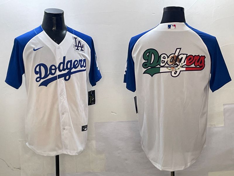 Men Los Angeles Dodgers Blank White blue Game 2025 Nike MLB Jersey style 15